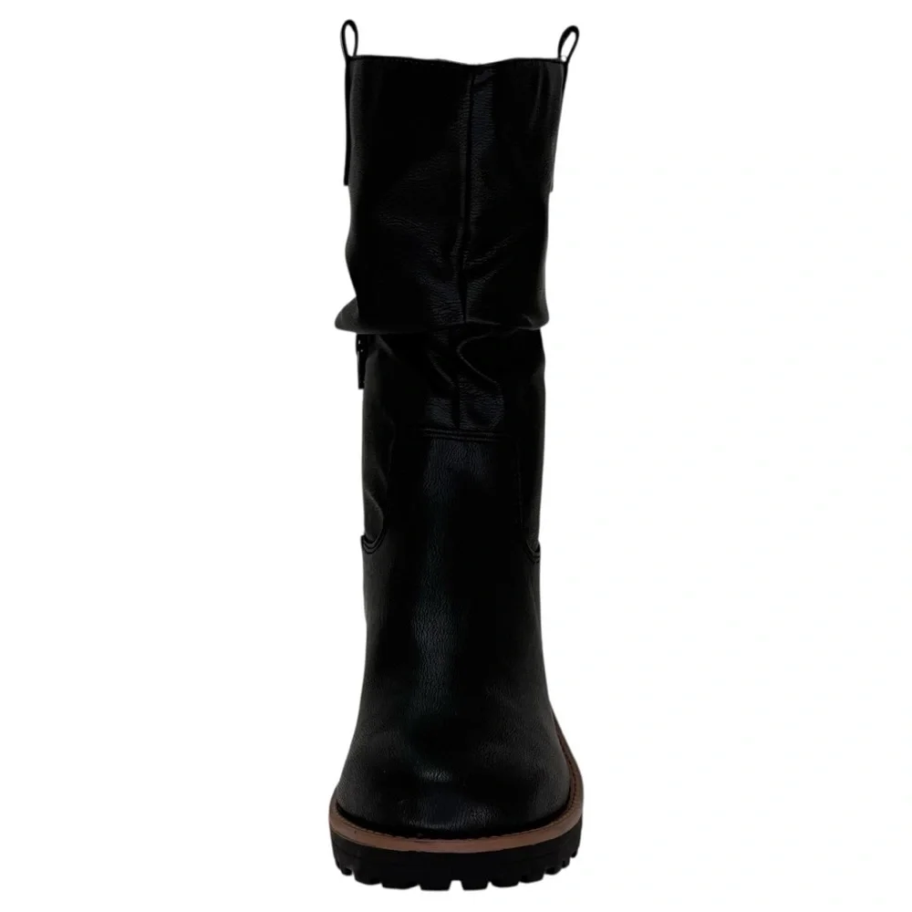 Sun + Stone Nelliee Black Faux Leather Mid-Calf Womens Boots Size 10M - Picture 6 of 11